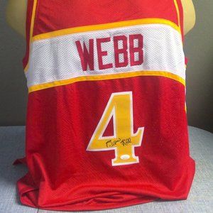Spud Webb Signed Custom Atlanta Hawks Jersey AUTO JSA Sticker